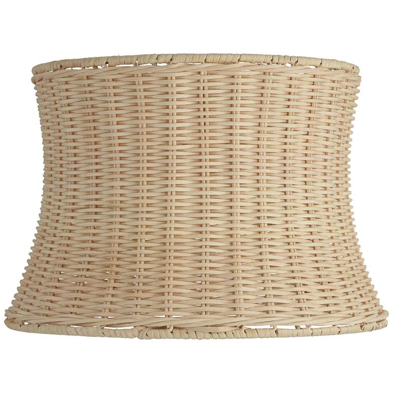 Image 1 Springcrest Corset Pinched Drum Unbleached Rattan Lamp Shade 10x11.5x8