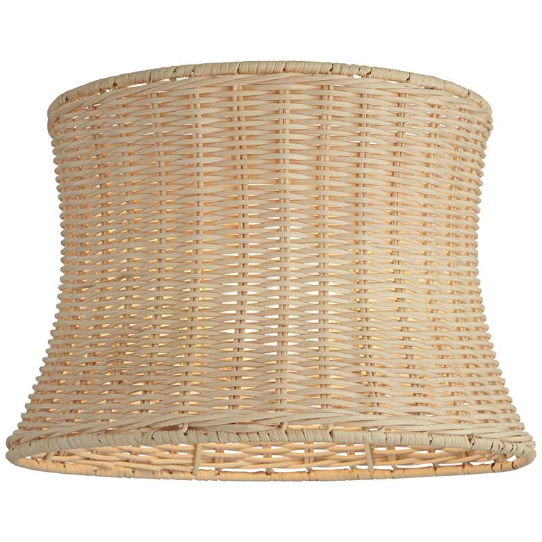 Image 3 Springcrest Corset Pinched Drum Unbleached Rattan Lamp Shade 10x11.5x8 more views