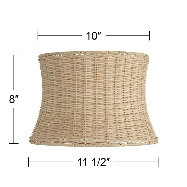 Image 7 Springcrest Corset Pinched Drum Unbleached Rattan Lamp Shade 10x11.5x8 more views