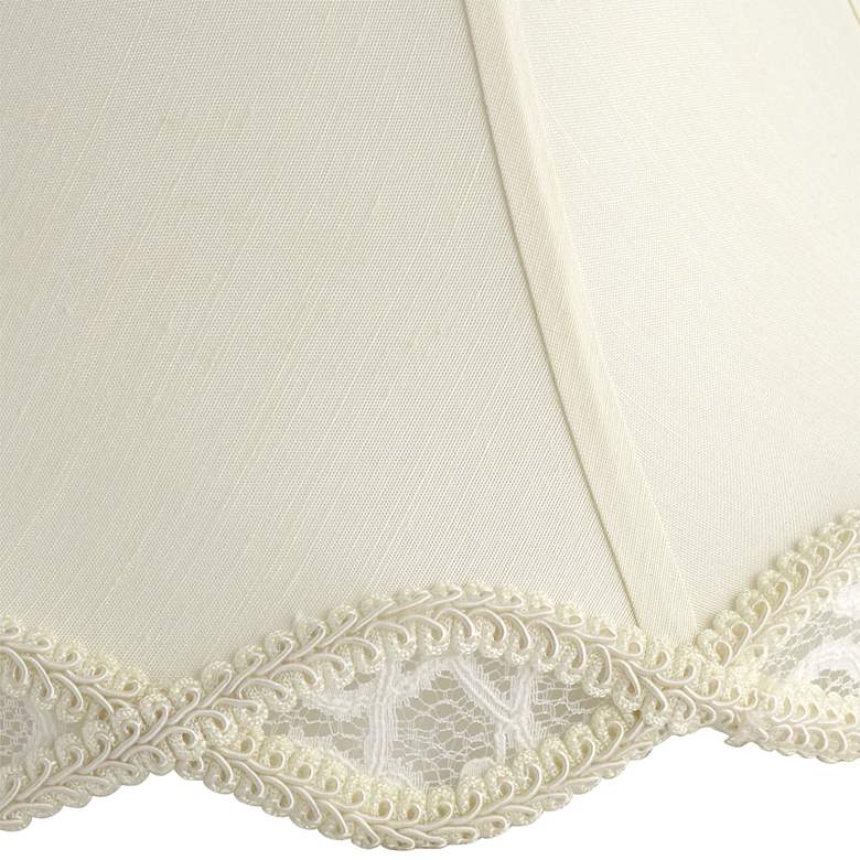 Image 5 Springcrest Cream Fabric Set of 2 Scallop Lamp Shades 7x14x12.5 (Spider) more views