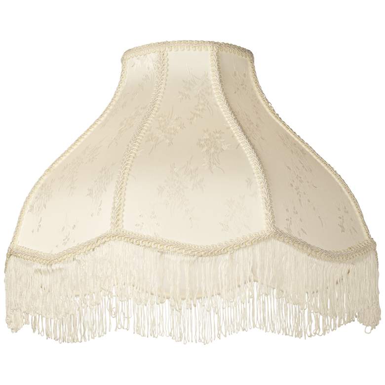 Image 3 Springcrest  Cream Scallop Dome Lamp Shades 6x17x12x11 (Spider) Set of 2 more views
