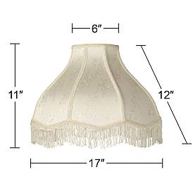 Image5 of Springcrest  Cream Scallop Dome Lamp Shades 6x17x12x11 (Spider) Set of 2 more views