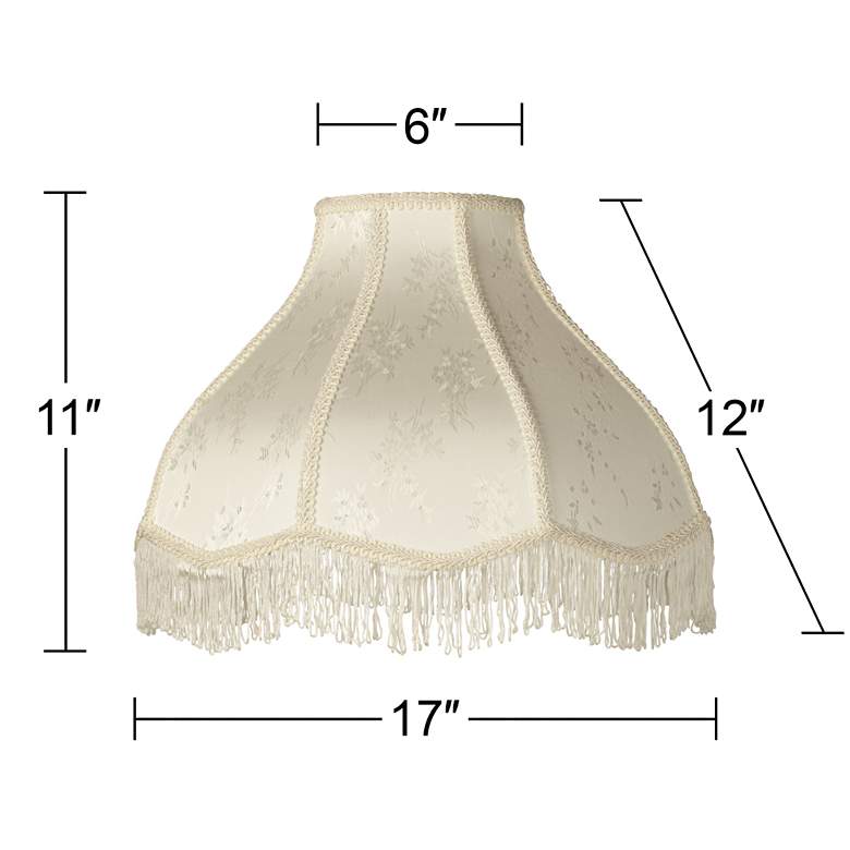Image 5 Springcrest  Cream Scallop Dome Lamp Shades 6x17x12x11 (Spider) Set of 2 more views