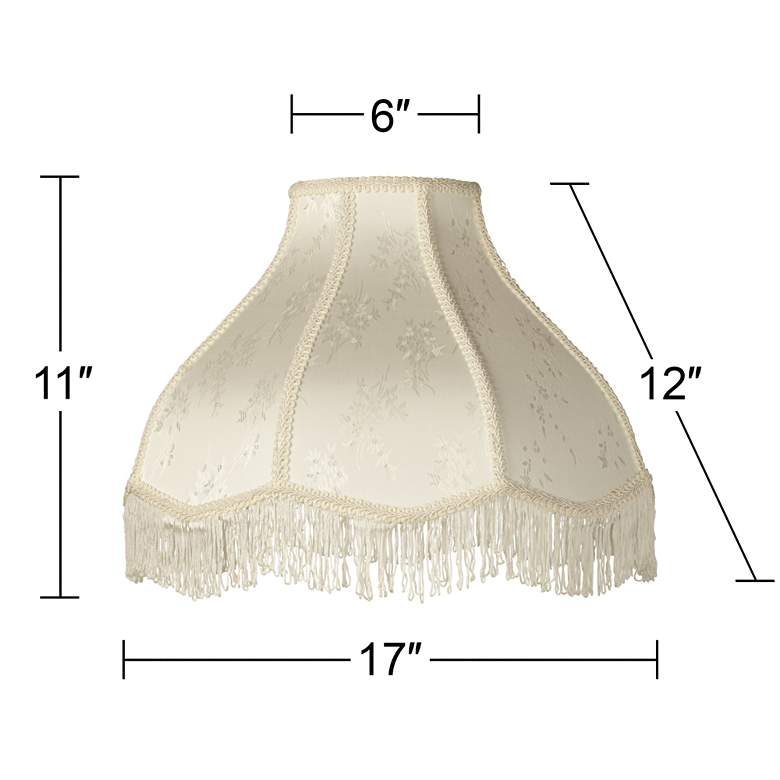 Image 5 Springcrest Cream Scallop Dome Lamp Shades 6x17x12x11 (Spider) Set of 2 more views