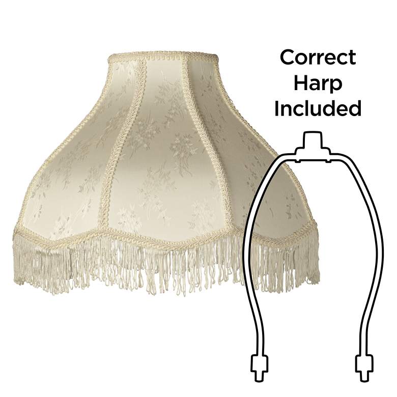 Image 6 Springcrest  Cream Scallop Dome Lamp Shades 6x17x12x11 (Spider) Set of 2 more views