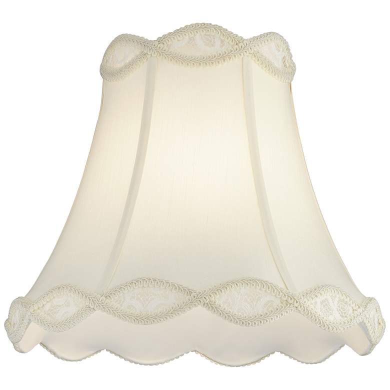 Image 4 Springcrest Cream Scalloped Gallery Bell Lamp Shade 7x14x12.5 (Spider) more views