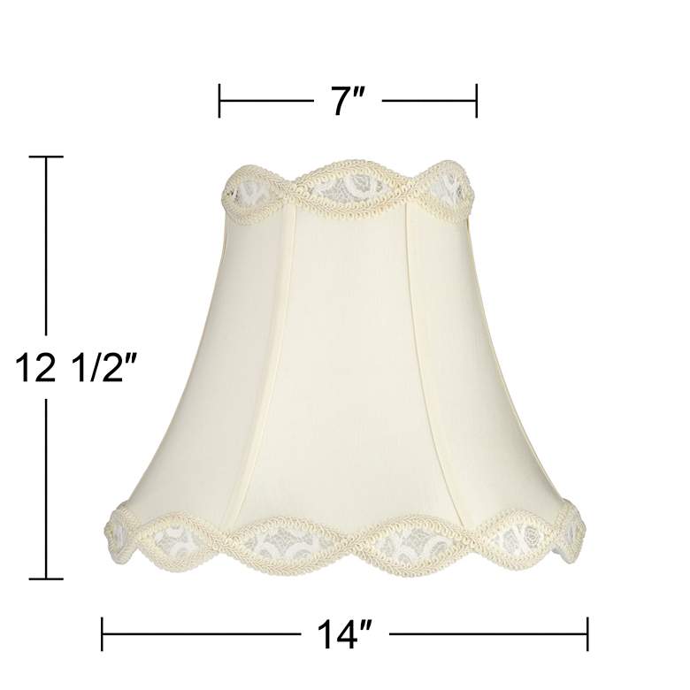 Image 6 Springcrest Cream Scalloped Gallery Bell Lamp Shade 7x14x12.5 (Spider) more views