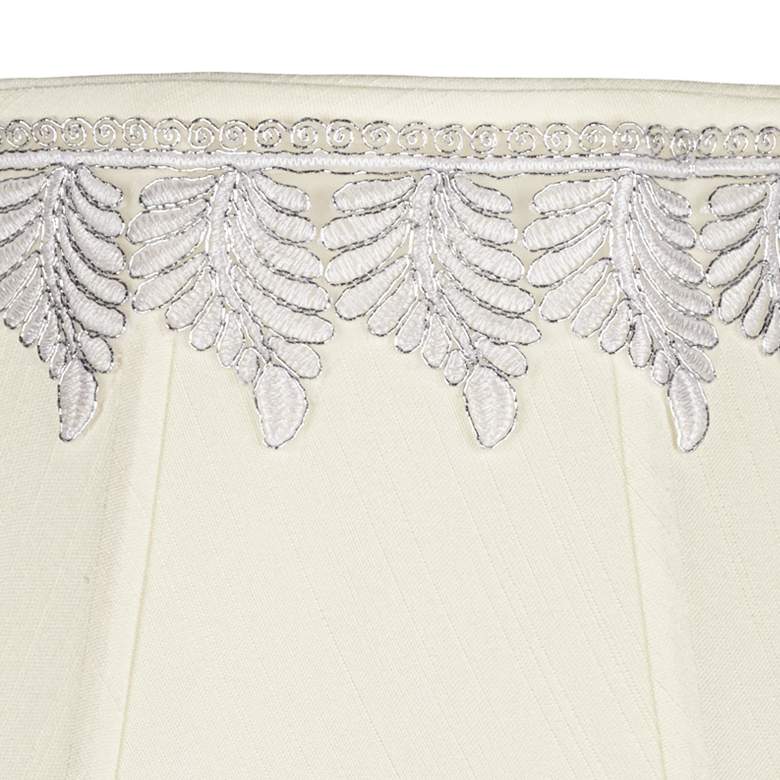 Image 2 Springcrest Creme Bell Shade with Metallic Leaf Trim 9x18x13 (Spider) more views