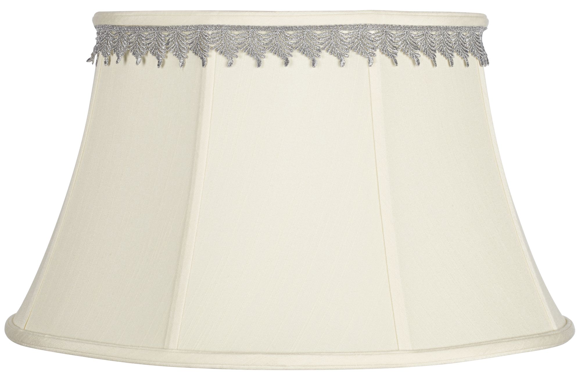 Image Springcrest Creme Bell Shade with Silver Leaf Trim 13x19x11 (Spider)