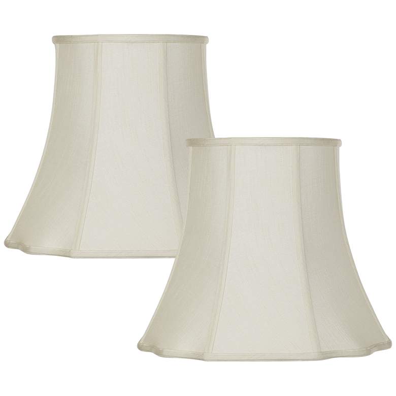 Image 1 Springcrest Creme Color Cut Corner Set of 2 Lamp Shades 10x16x14 (Spider)