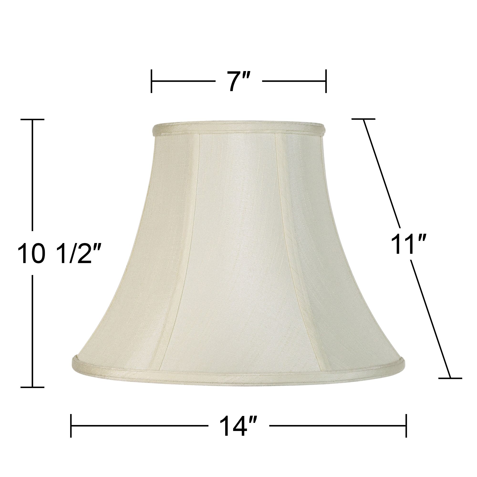 Image 5 Springcrest Creme Color Set of 2 Classic Bell Lamp Shades 7x14x11 (Spider) more views
