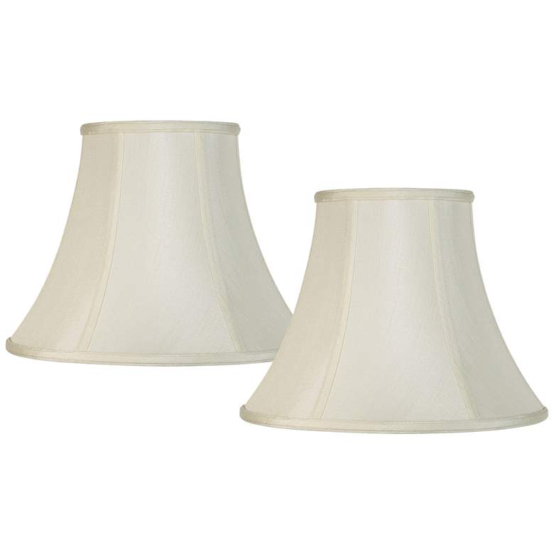 Image 1 Springcrest Creme Color Set of 2 Classic Bell Lamp Shades 7x14x11