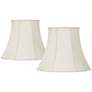 1_Springcrest Creme Curve Cut Corner Lamp Shades 11x18x15 (Spider) Set of 2