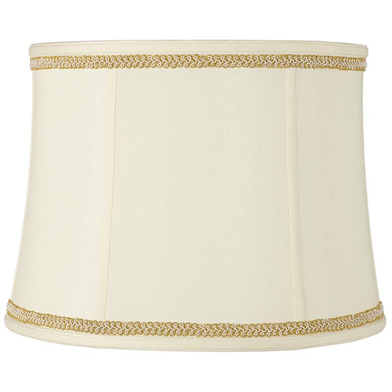 Image 1 Springcrest Creme Drum Shade with Gold Metallic Trim 14x16x12 (Spider)