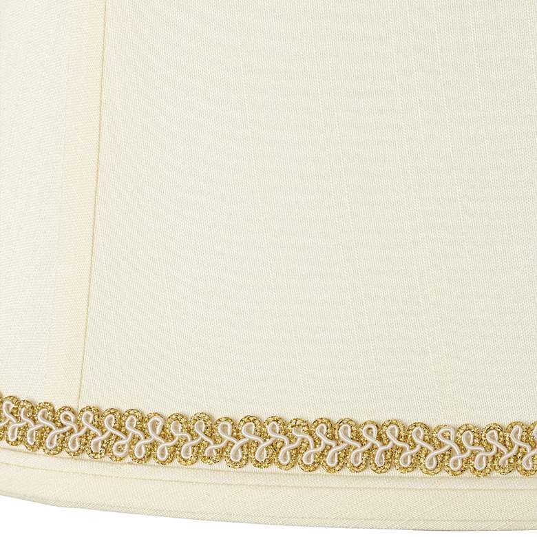 Image 2 Springcrest Creme Drum Shade with Gold Metallic Trim 14x16x12 (Spider) more views