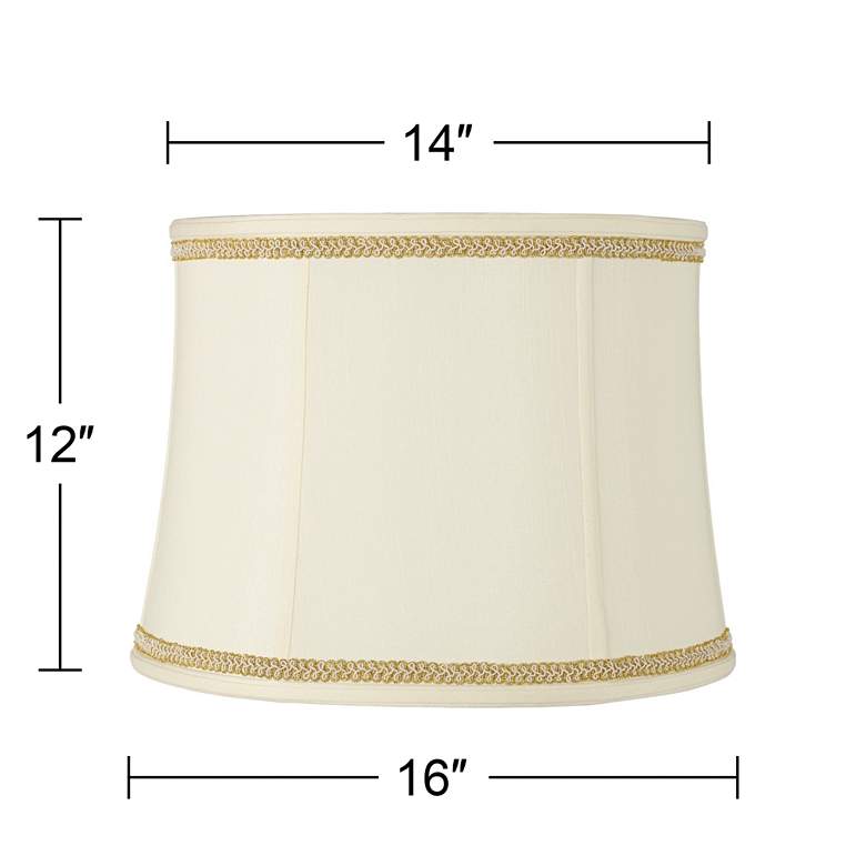 Image 3 Springcrest Creme Drum Shade with Gold Metallic Trim 14x16x12 (Spider) more views