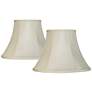 1_Springcrest Creme Fabric Bell Lamp Shade 6x12x9 (Spider) Set of 2