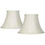 1_Springcrest Creme Fabric Bell Set of 2 Lamp Shades 9x18x13 (Spider)