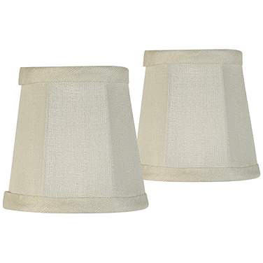 Springcrest Creme Fabric Set of 2 Bell Clip Lamp Shades 3x4x4 (Clip-On)