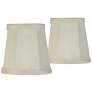 1_Springcrest Creme Fabric Set of 2 Bell Clip Lamp Shades 3x4x4 (Clip-On)