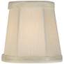 3_Springcrest Creme Fabric Set of 2 Bell Clip Lamp Shades 3x4x4 (Clip-On) more views