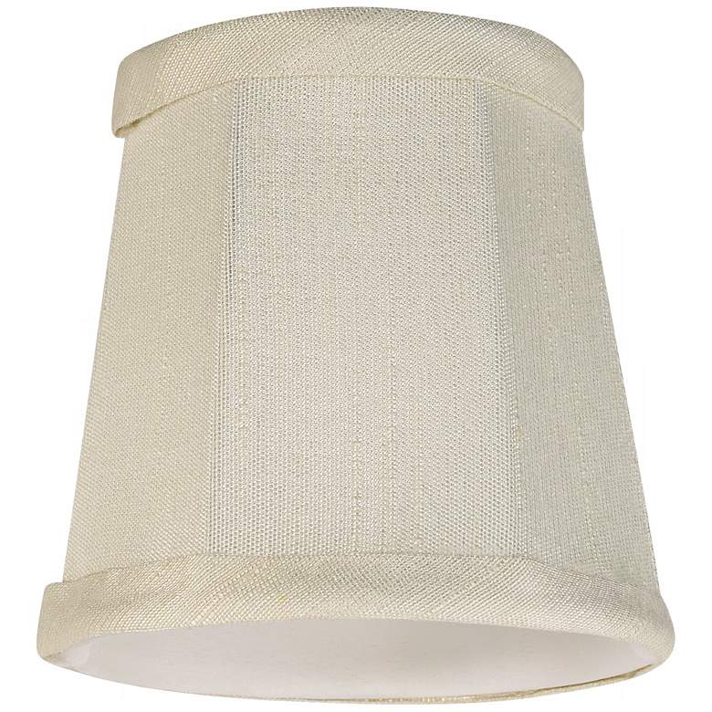 Image 4 Springcrest Creme Fabric Set of 2 Bell Clip Lamp Shades 3x4x4 (Clip-On) more views