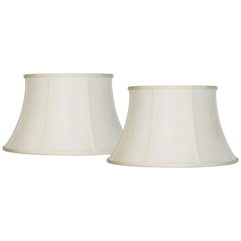 Image 1 Springcrest Creme Fabric Set of 2 Drum Lamp Shades 13x19x11 (Spider)
