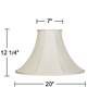 5_Springcrest Creme Flared Bell Lamp Shade 7x20x13.75 (Spider) more views