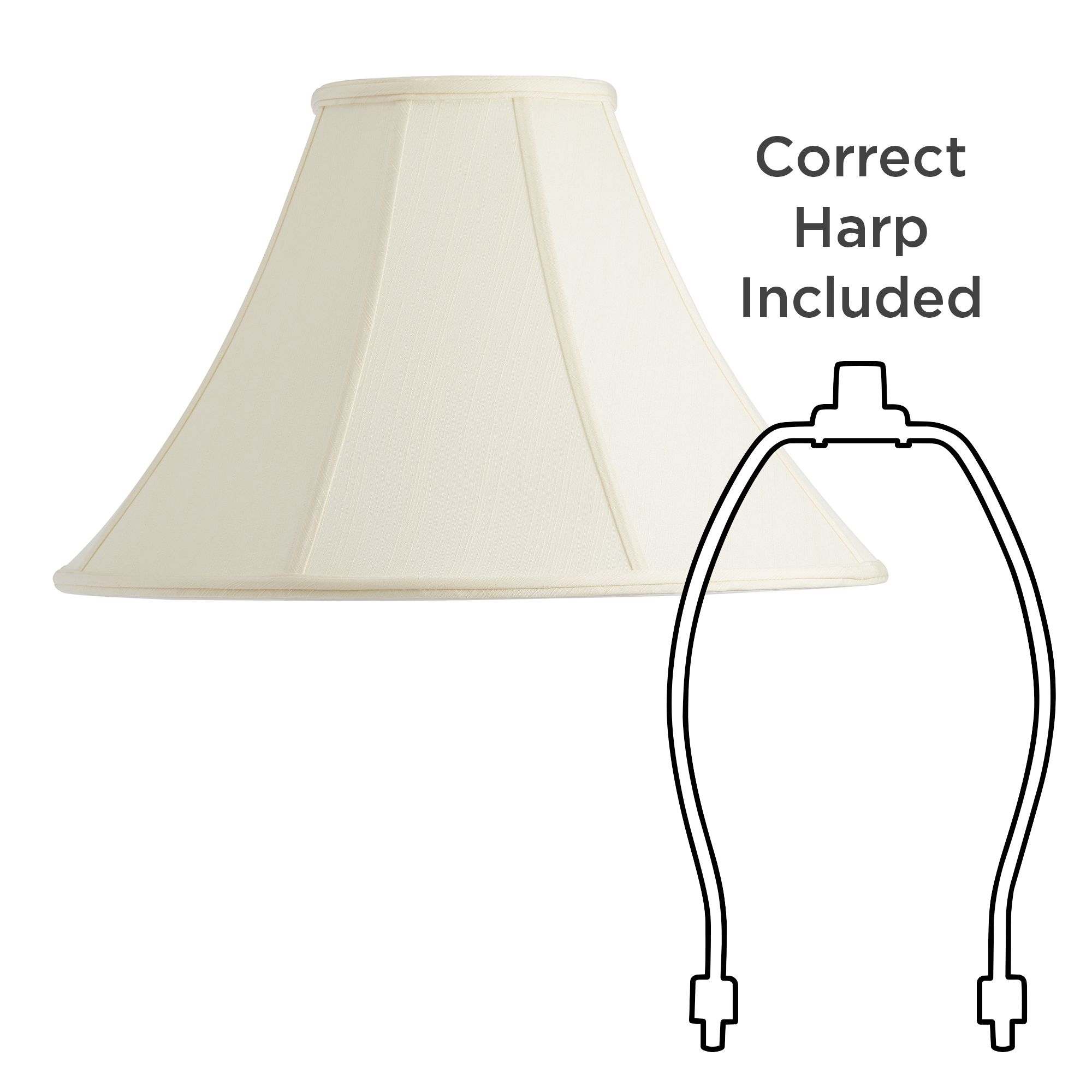 Image 6 Springcrest Creme Flared Bell Lamp Shade 7x20x13.75 (Spider) more views