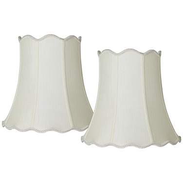 Springcrest Creme Scallop Bell Lamp Shade 10x16x15 (Spider) Set of 2