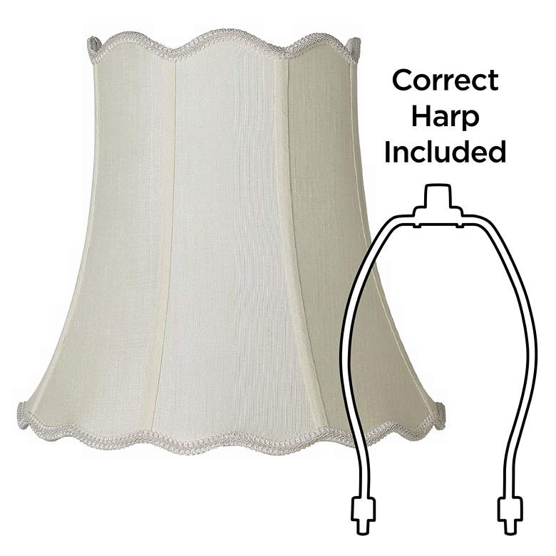 Image 5 Springcrest Creme Scallop Bell Lamp Shade 10x16x15 (Spider) Set of 2 more views