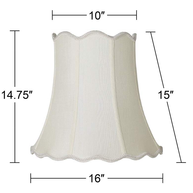 Image 6 Springcrest Creme Scallop Bell Lamp Shade 10x16x15 (Spider) Set of 2 more views