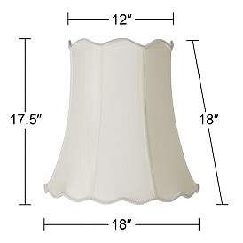 Image5 of Springcrest Creme Scallop Bell Lamp Shade 12x18x18 (Spider) more views