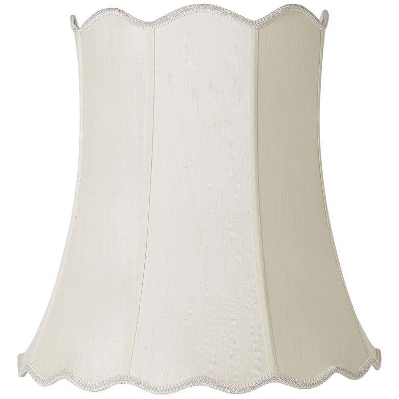 Image 1 Springcrest Creme Scallop Bell Lamp Shade 14x20x20 (Spider)