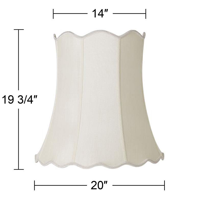 Image 5 Springcrest Creme Scallop Bell Lamp Shade 14x20x20 (Spider) more views