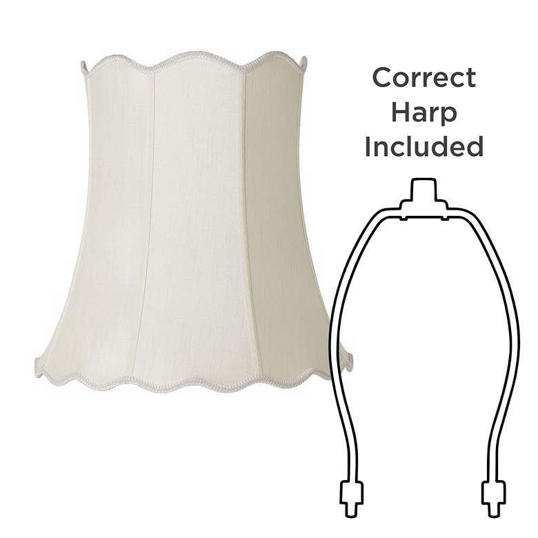 Image 6 Springcrest Creme Scallop Bell Lamp Shade 14x20x20 (Spider) more views