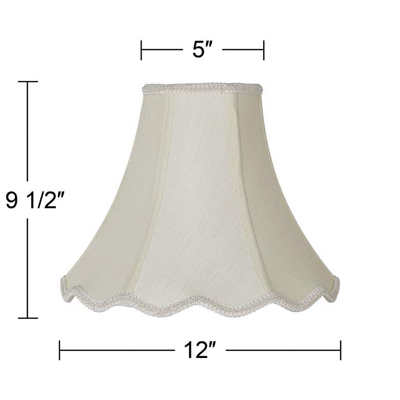 Image 5 Springcrest Creme Scallop Bell Lamp Shade 5x12x10 (Spider) more views
