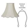 6_Springcrest Creme Scallop Bell Lamp Shade 5x12x10 (Spider) more views