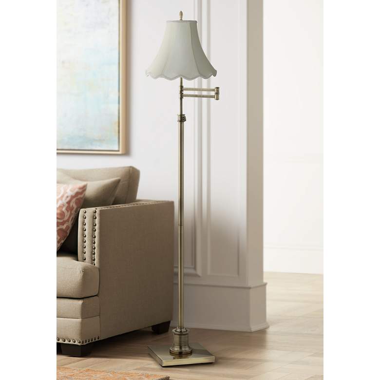 Image 7 Springcrest Creme Scallop Bell Lamp Shade 5x12x10 (Spider) more views