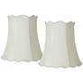 1_Springcrest Creme Scallop Set of 2 Bell Lamp Shades 12x18x18 (Spider)