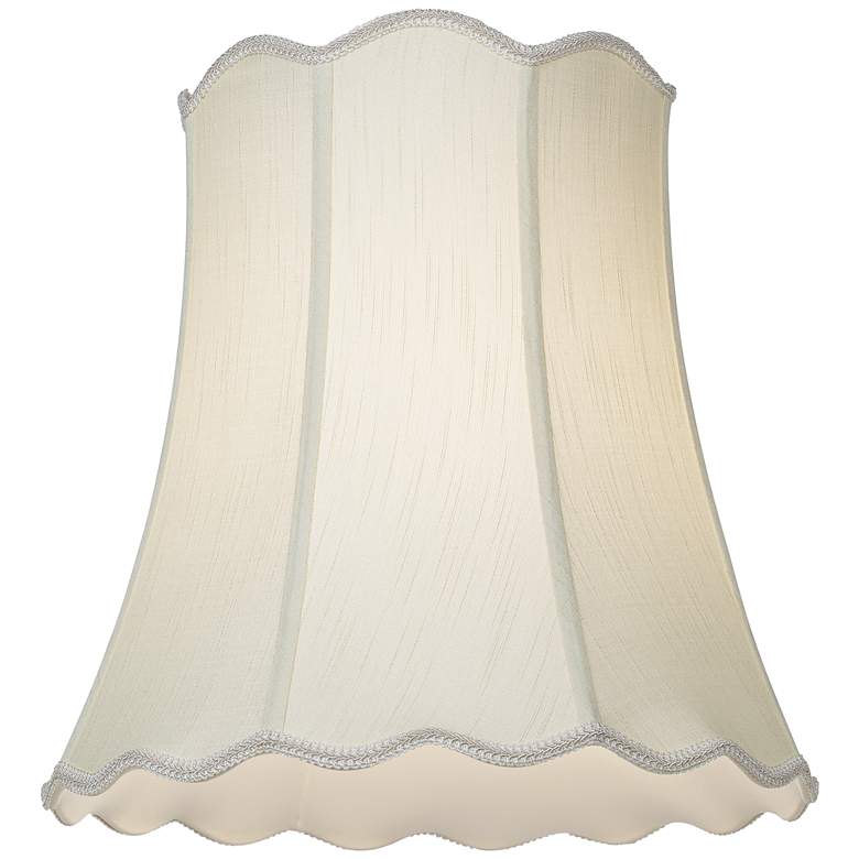 Image 3 Springcrest Creme Scallop Set of 2 Bell Lamp Shades 12x18x18 (Spider) more views