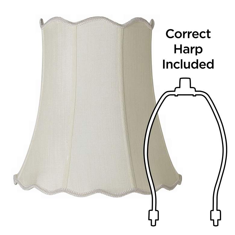 Image 5 Springcrest Creme Scallop Set of 2 Bell Lamp Shades 12x18x18 (Spider) more views