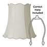 5_Springcrest Creme Scallop Set of 2 Bell Lamp Shades 12x18x18 (Spider) more views