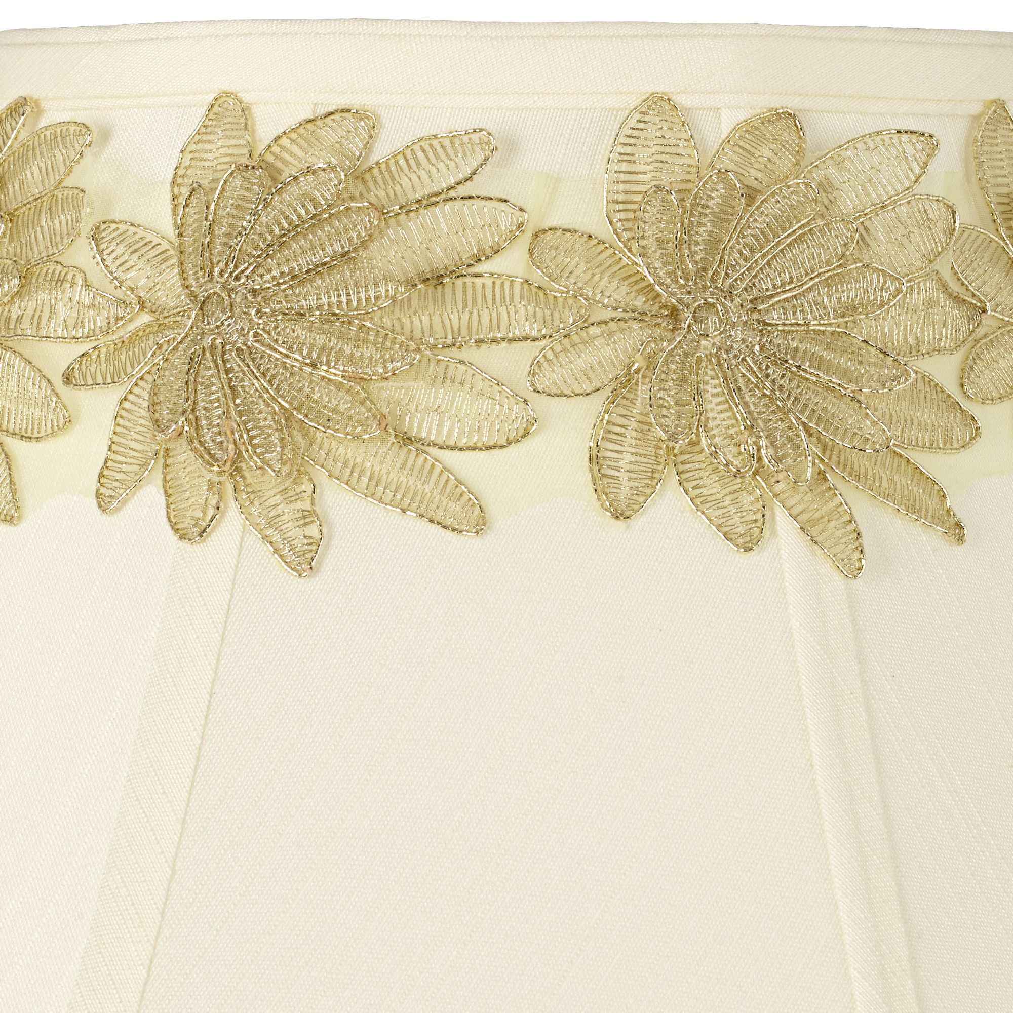 Image 2 Springcrest Creme Shade with Gold Flower Trim 7x16x12 (Spider) more views