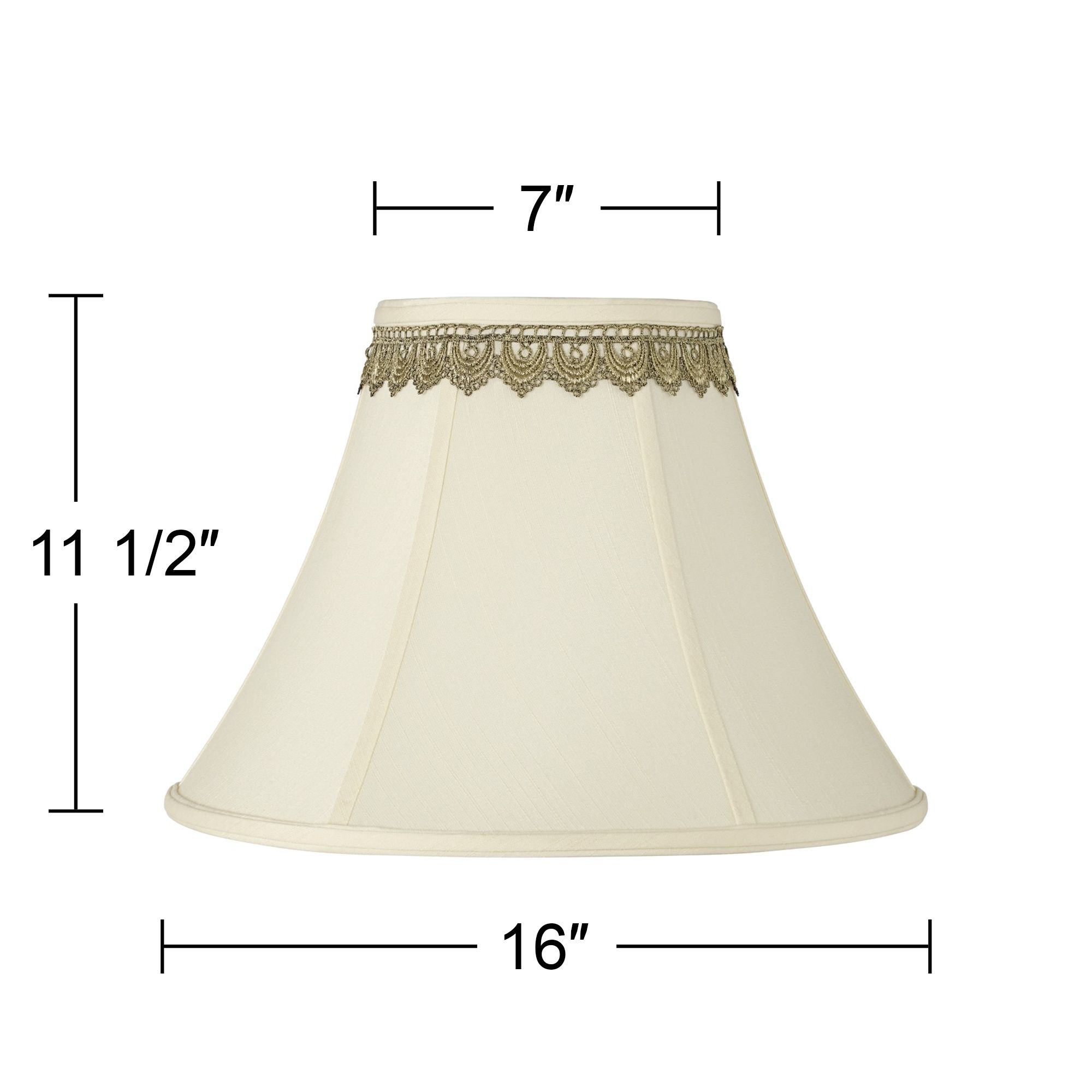 Image 3 Springcrest Creme Shade with Gold Lace Trim 7x16x12 (Spider) more views