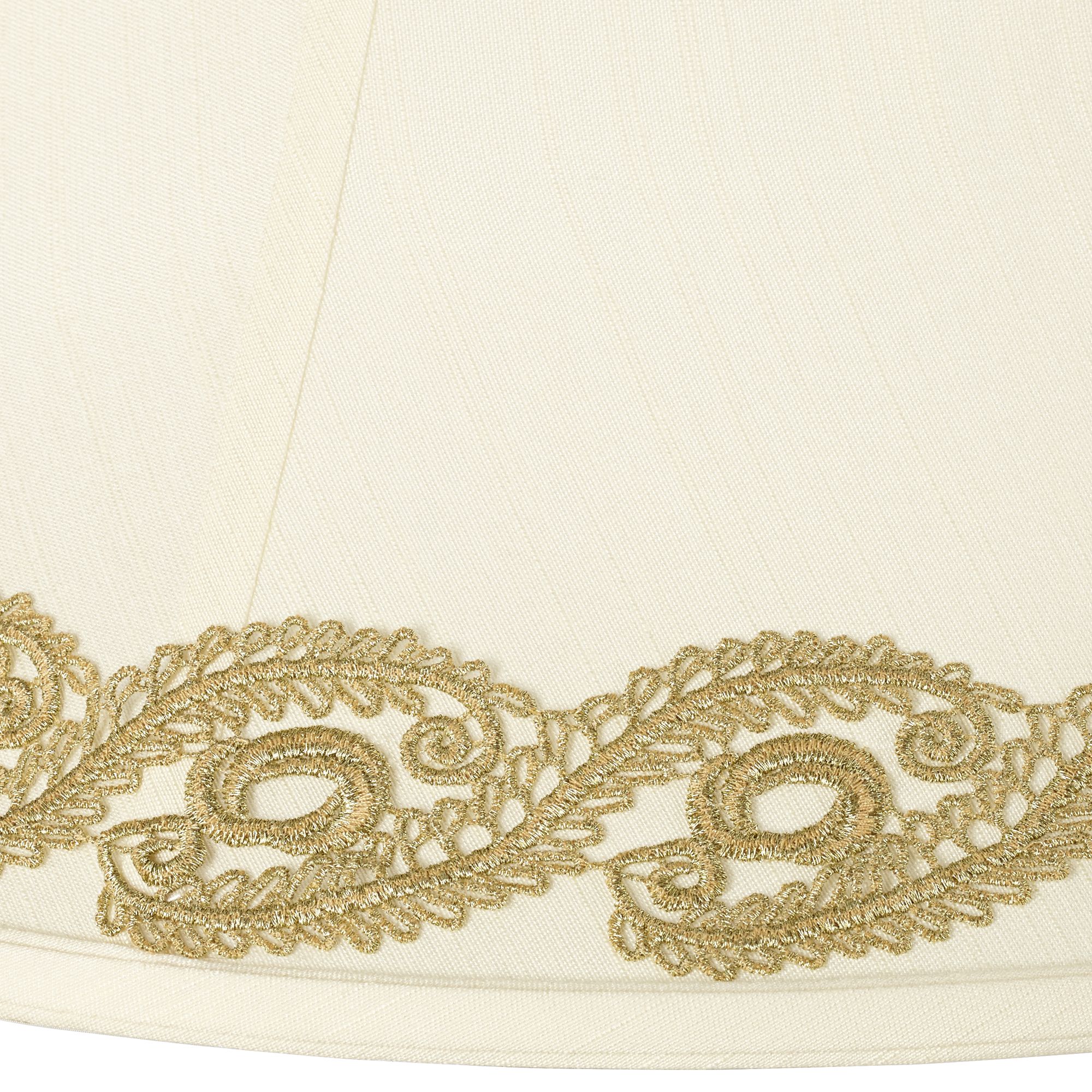 Image 2 Springcrest Creme Shade with Gold Vine Lace Trim 7x16x12 (Spider) more views