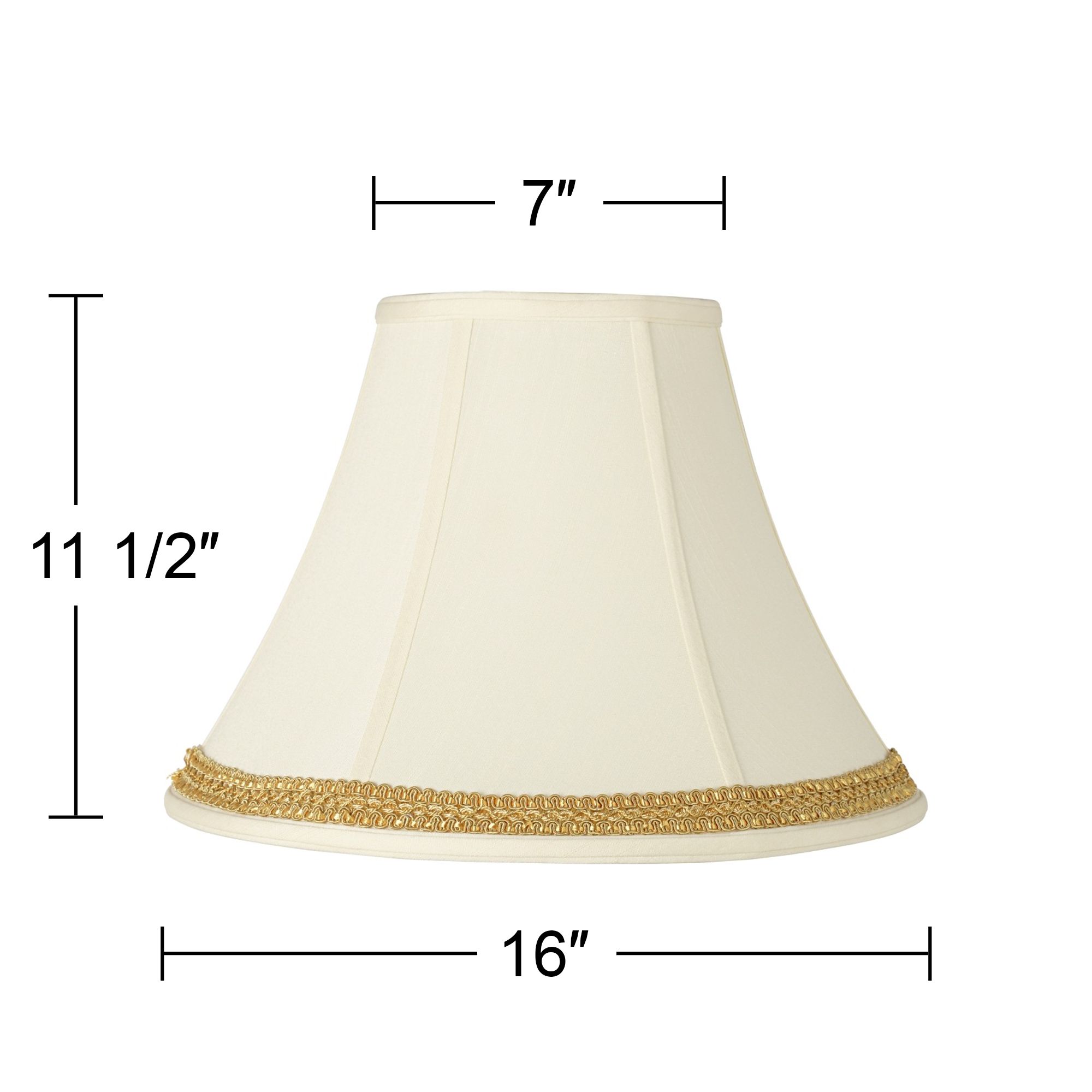 Image 3 Springcrest Creme Shade with Yellow Gold Ribbon Trim 7x16x12 (Spider) more views