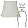 6_Springcrest Creme Square Cut Corner Lamp Shade 8x12x11 (Spider) more views