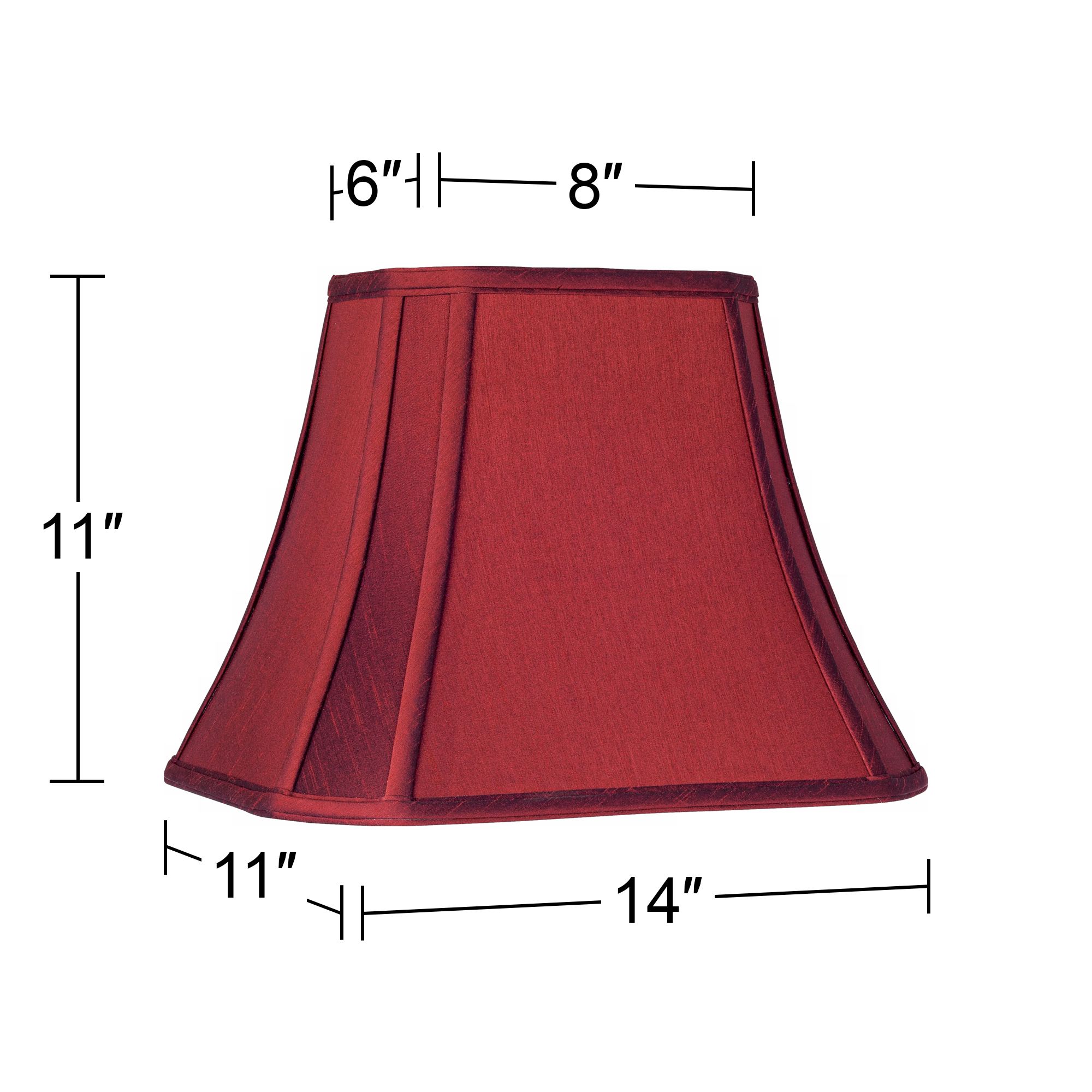 Image 5 Springcrest Crimson Red Cut-Corner Lamp Shade 6x8x11x14x10 1/4 (Spider) more views