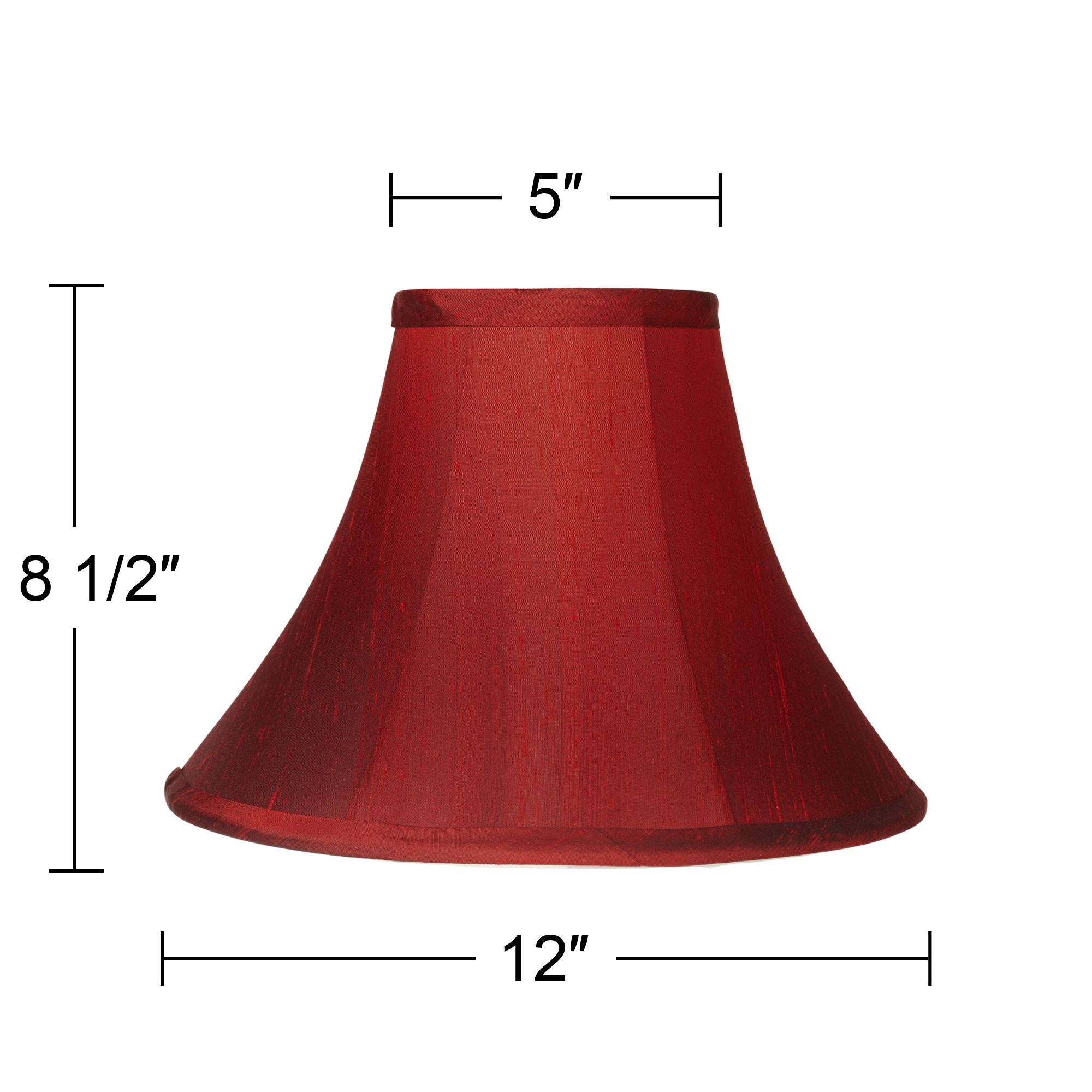 Image 5 Springcrest Cropper Deep Red Faux Silk Bell Lamp Shade 5x12x8.5 (Spider) more views